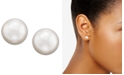 Lauren Ralph Lauren Silver-Tone Imitation Pearl Stud Earrings (6MM)